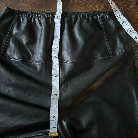 Aritzia Wilfred Free Daria Pant Faux Vegan Leather Black High Rise SZ Large Tall - Picture 9 of 11